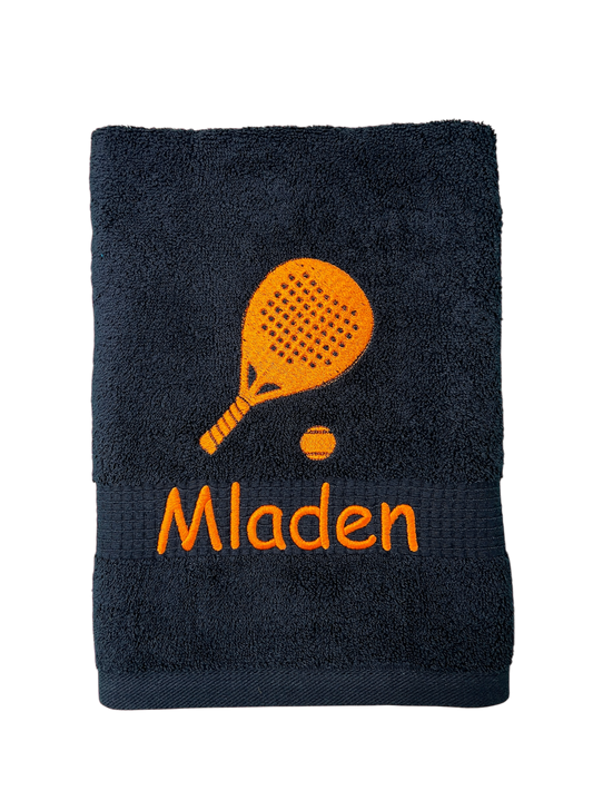 Padleschläger Paddle Handtuch mit Name, Handtuch, Sauna, Wellness, Duschtuch, Geschenk für Sportler