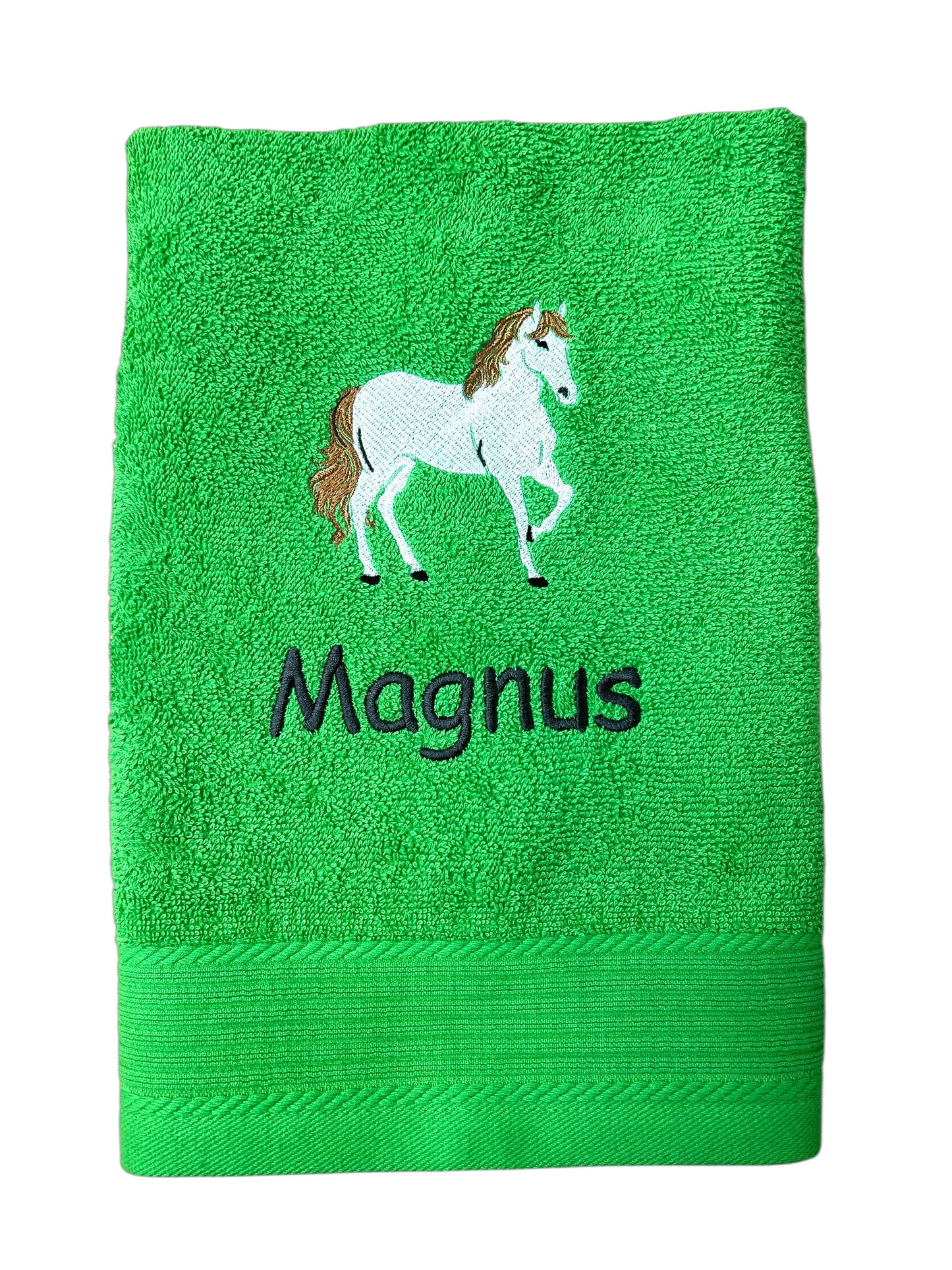 Pferd Handtuch mit Name, Handtuch, Sauna, Wellness, Duschtuch, Geschenk für Mädchen