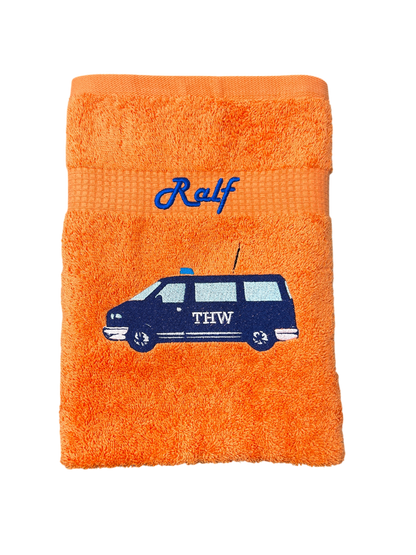THW MTW Handtuch mit Name Handtücher Sauna Wellness Duschtuch Kinder Strand baden