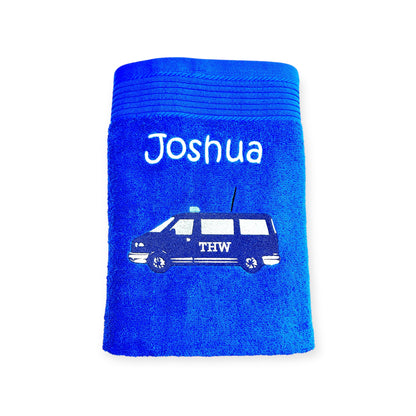 THW MTW Handtuch mit Name Handtücher Sauna Wellness Duschtuch Kinder Strand baden