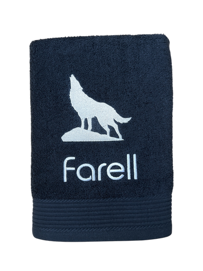 Wolf Handtuch mit Name, Handtuch, Sauna, Wellness, Duschtuch, Geschenk für Natur-Fans