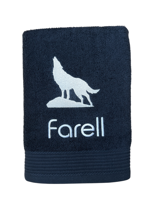 Wolf Handtuch mit Name, Handtuch, Sauna, Wellness, Duschtuch, Geschenk für Natur-Fans