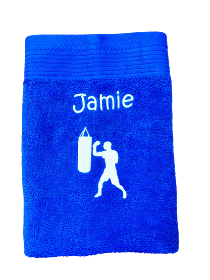 Boxer Handtuch mit Name Handtücher Sauna Wellness Duschtuch Strand baden Sport