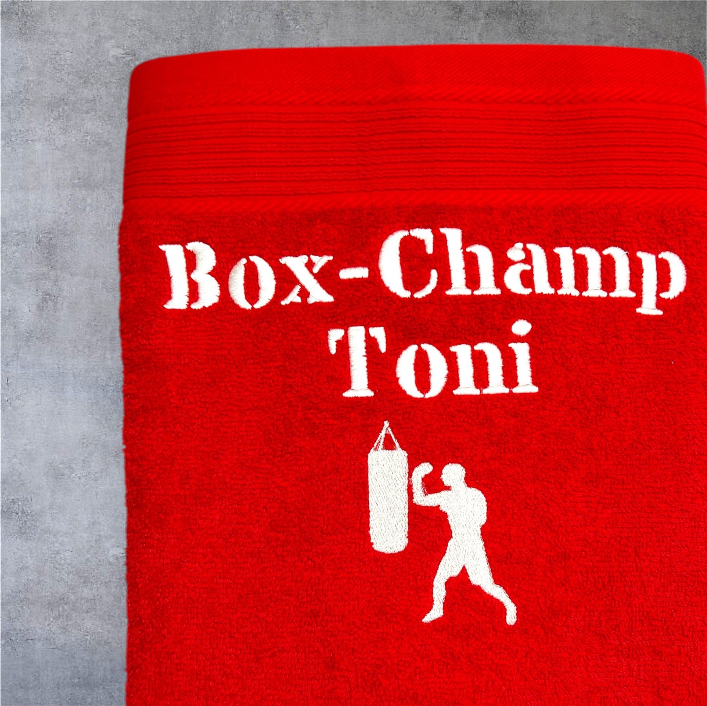 Boxer Handtuch mit Name Handtücher Sauna Wellness Duschtuch Strand baden Sport