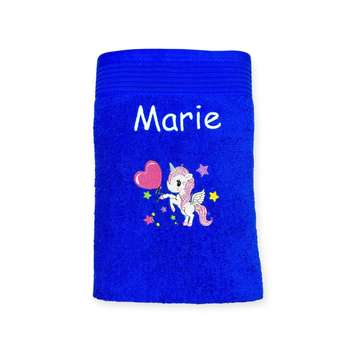 Handtuch mit Einhorn und Name bestickt, verschiedene Größen und viele Farben