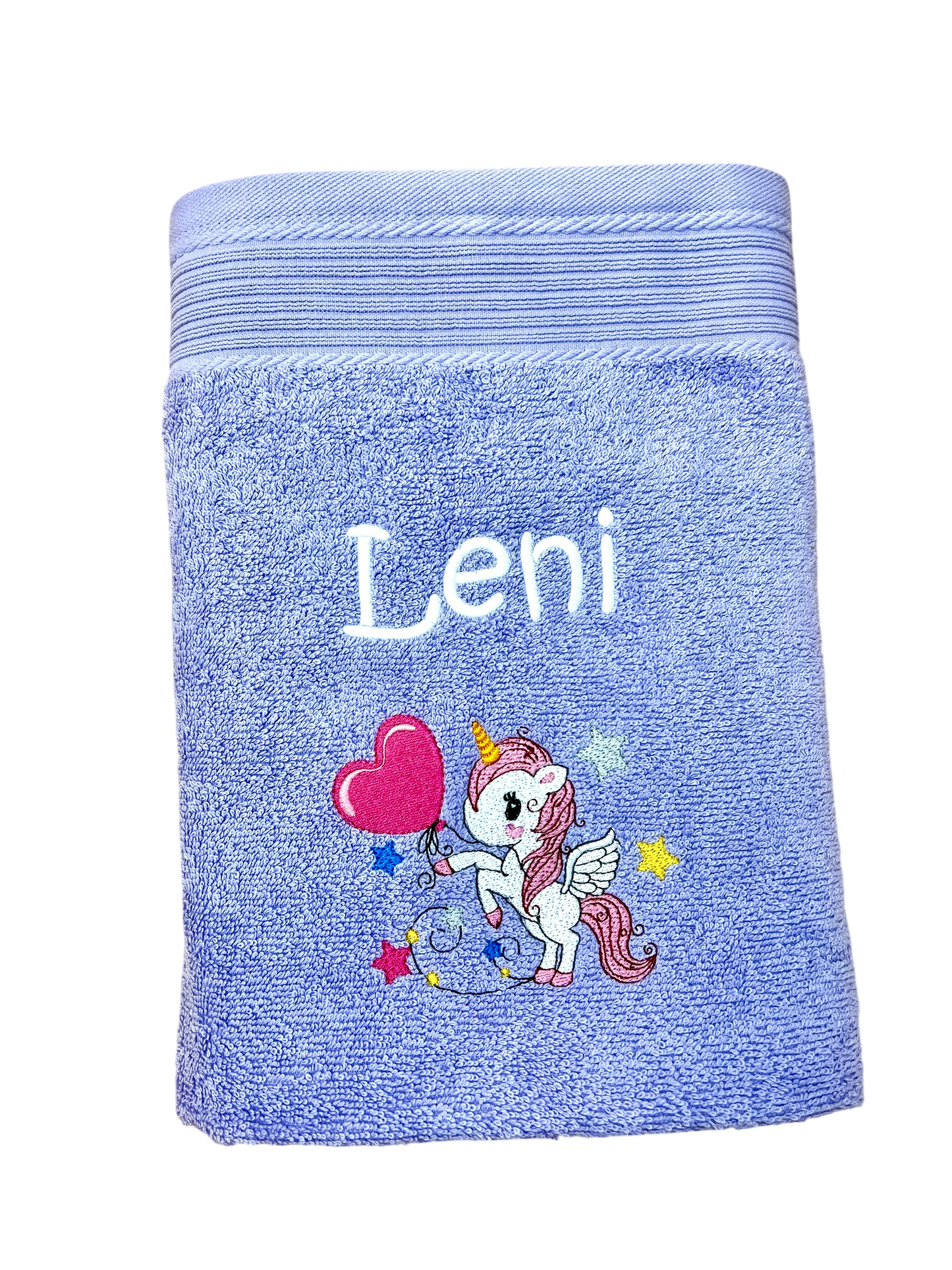 Handtuch mit Einhorn und Name bestickt, verschiedene Größen und viele Farben