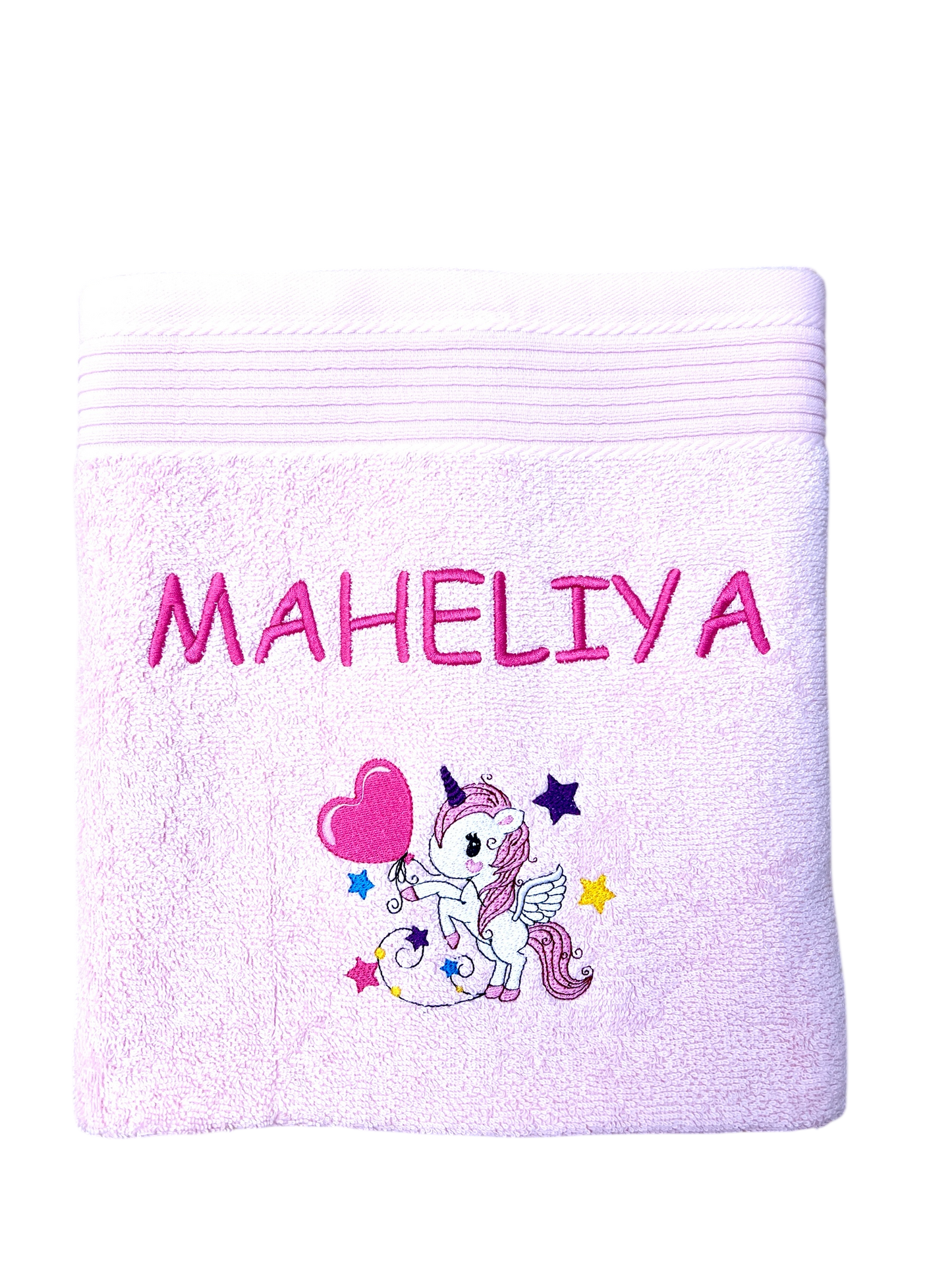 Handtuch mit Einhorn und Name bestickt, verschiedene Größen und viele Farben