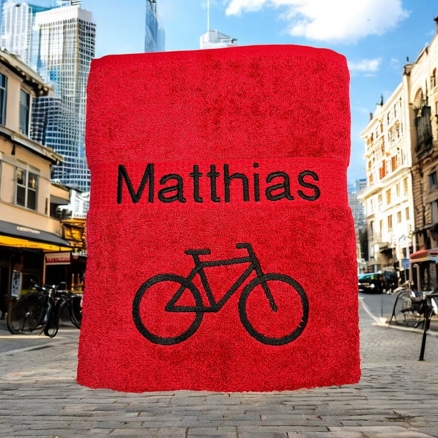 Fahrrad Handtuch mit Name Handtücher Sauna Wellness Duschtuch Sport