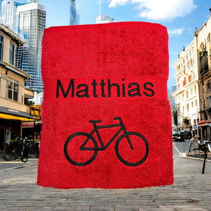 Fahrrad Handtuch mit Name Handtücher Sauna Wellness Duschtuch Sport