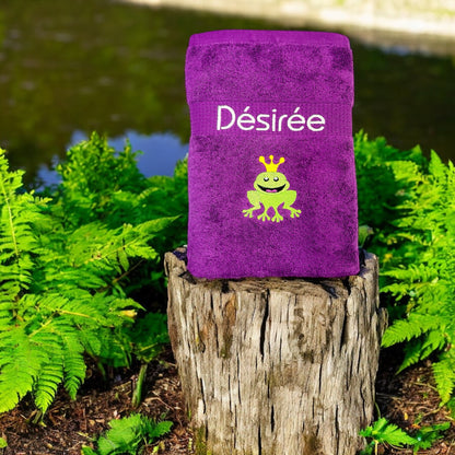Handtuch mit Froschkönig und Name, Handtuch, Sauna, Wellness, Duschtuch