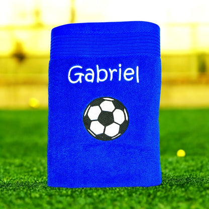 Fußball Handtuch mit Name, Handtuch, Sauna, Wellness, Duschtuch