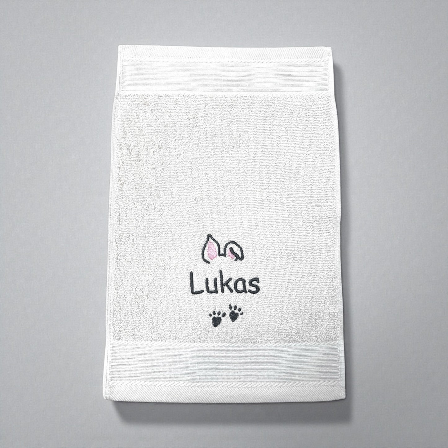 Häschen Handtuch mit Name, viele Farben und Größen