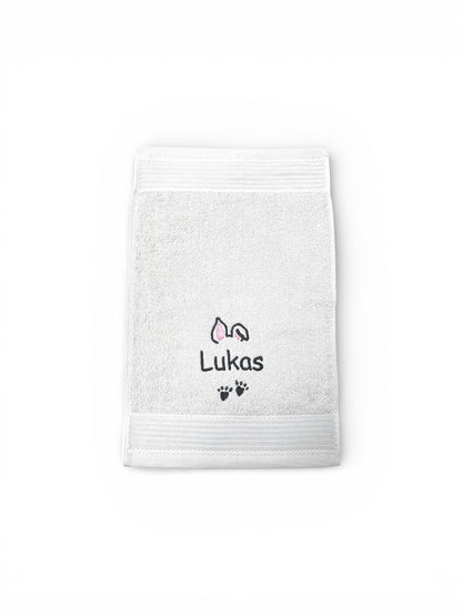 Häschen Handtuch mit Name, viele Farben und Größen
