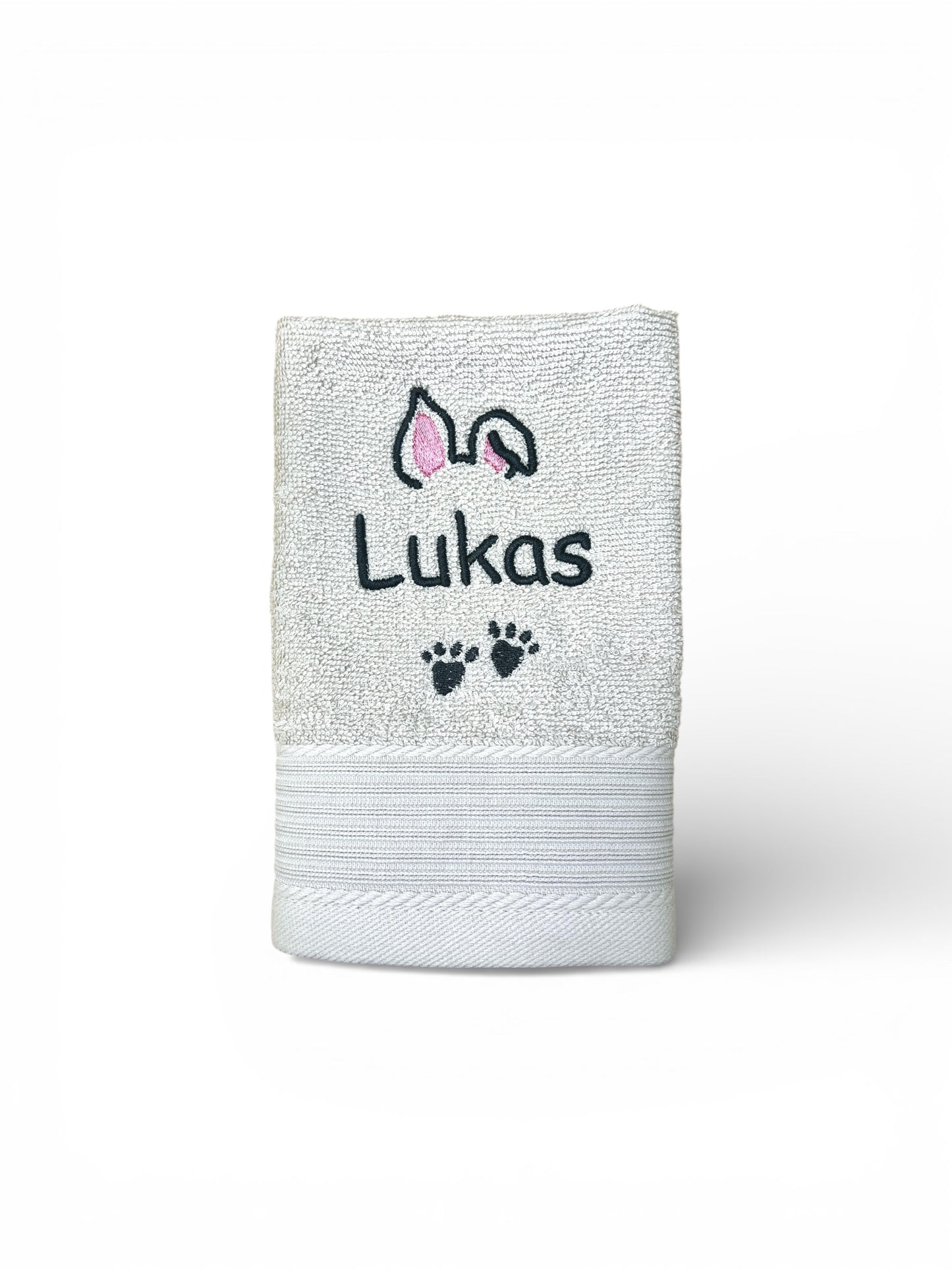 Häschen Handtuch mit Name, viele Farben und Größen