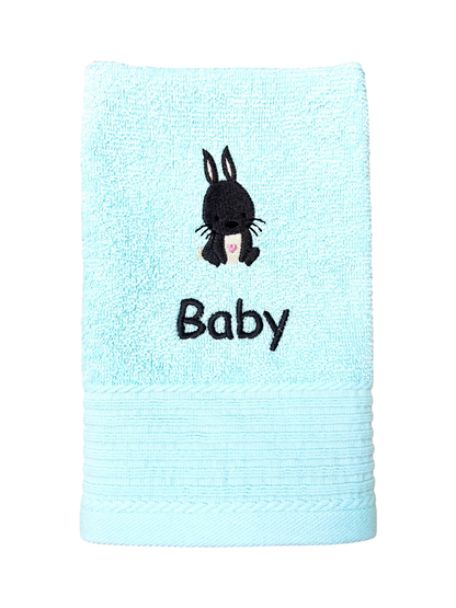 Hasen Kinder Handtuch mit Name und Motiv 30x50 cm Kita Kindergarten oder für Unterwegs Ostern