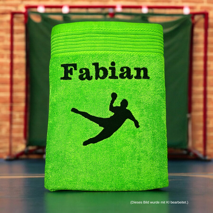 Handballer Handtuch mit Name, Duschtuch, Gästehandtuch, Saunahandtuch, schöne Farben