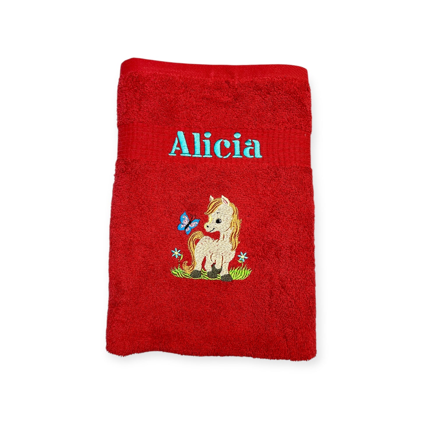 Pferdchen Handtuch mit Name bestickt
