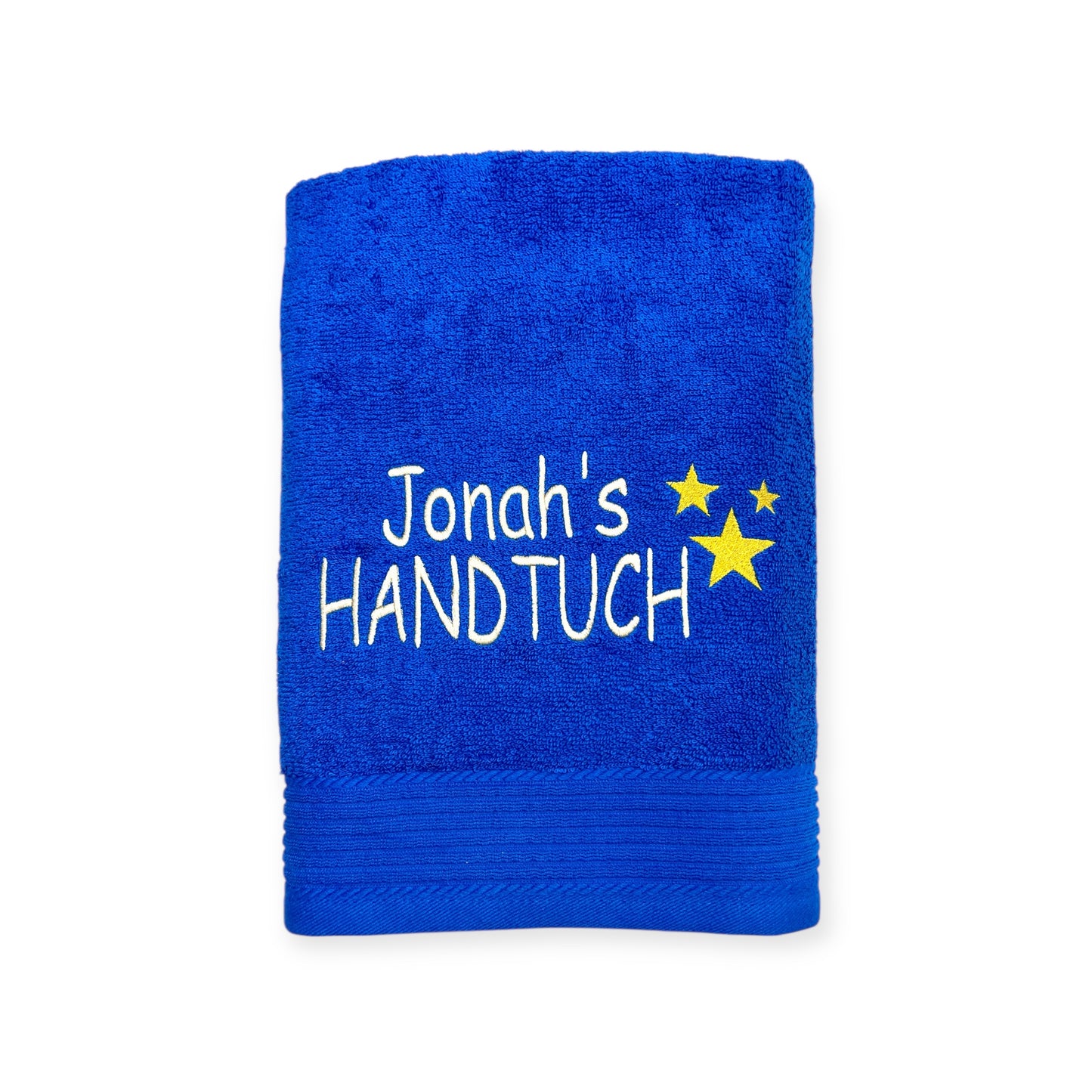 Herzen oder Sterne Handtuch mit Namen bestickt, Duschtuch, Kindergarten, Sport