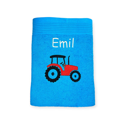 Traktor Handtuch mit Name Handtücher Sauna Wellness Duschtuch Kinder Strand baden