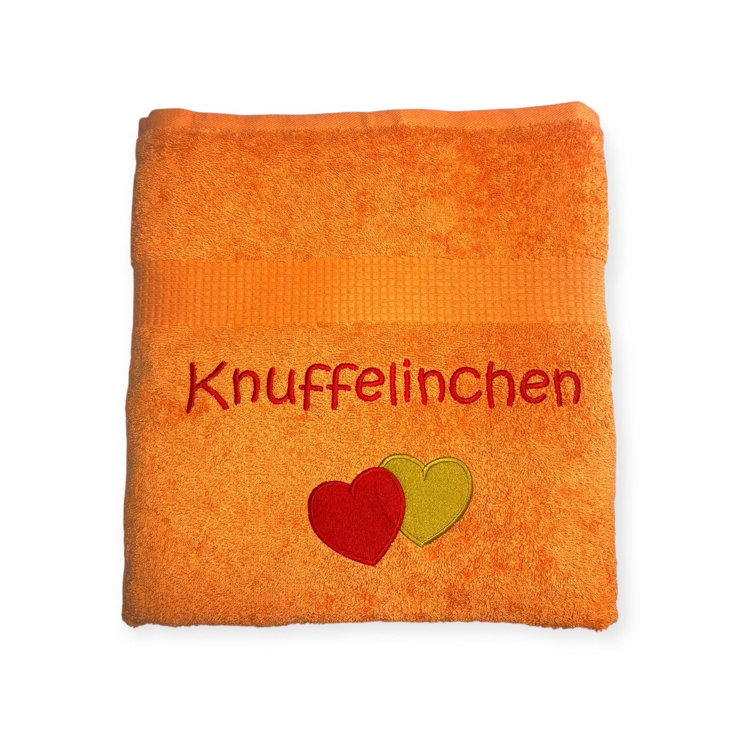 Doppel Herz Handtuch mit Name, Handtuch, Wellness, Duschtuch, Valentin, Liebe