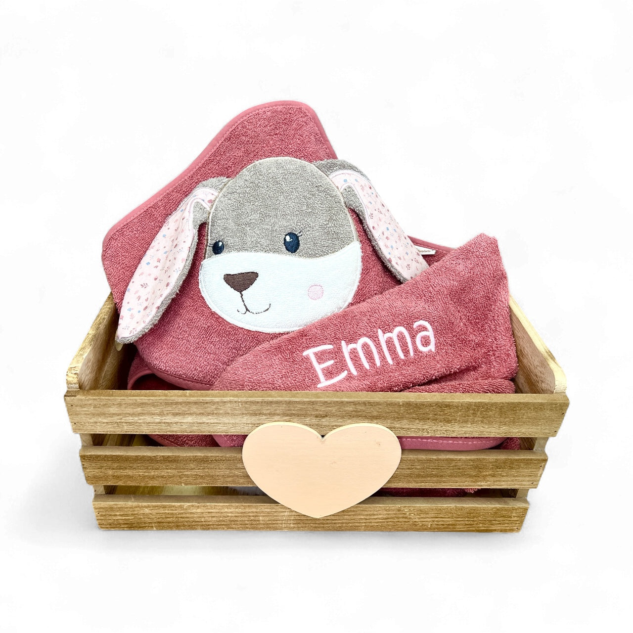 Kapuzenbadetuch Sterntaler Hase Hanni mit 3D Ohren, Personalisierbar mit Name, Baumwolle, 100x100 cm