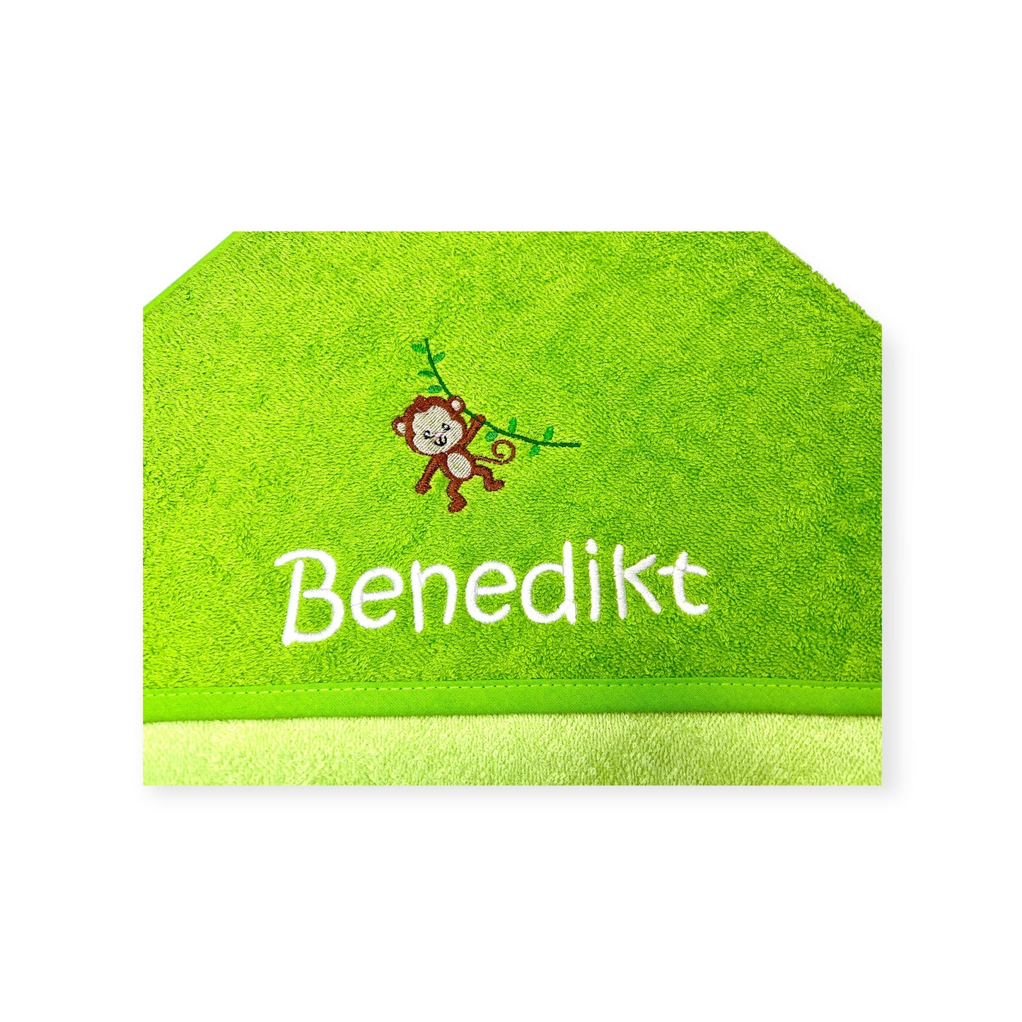 Affen Kapuzenhandtuch mit Name, schönes Geschenk für's Baby oder Kleinkind