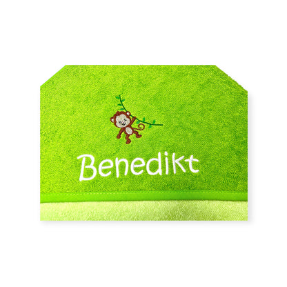 Zootier Kapuzenhandtuch mit Name, schönes Geschenk für's Baby oder Kleinkind