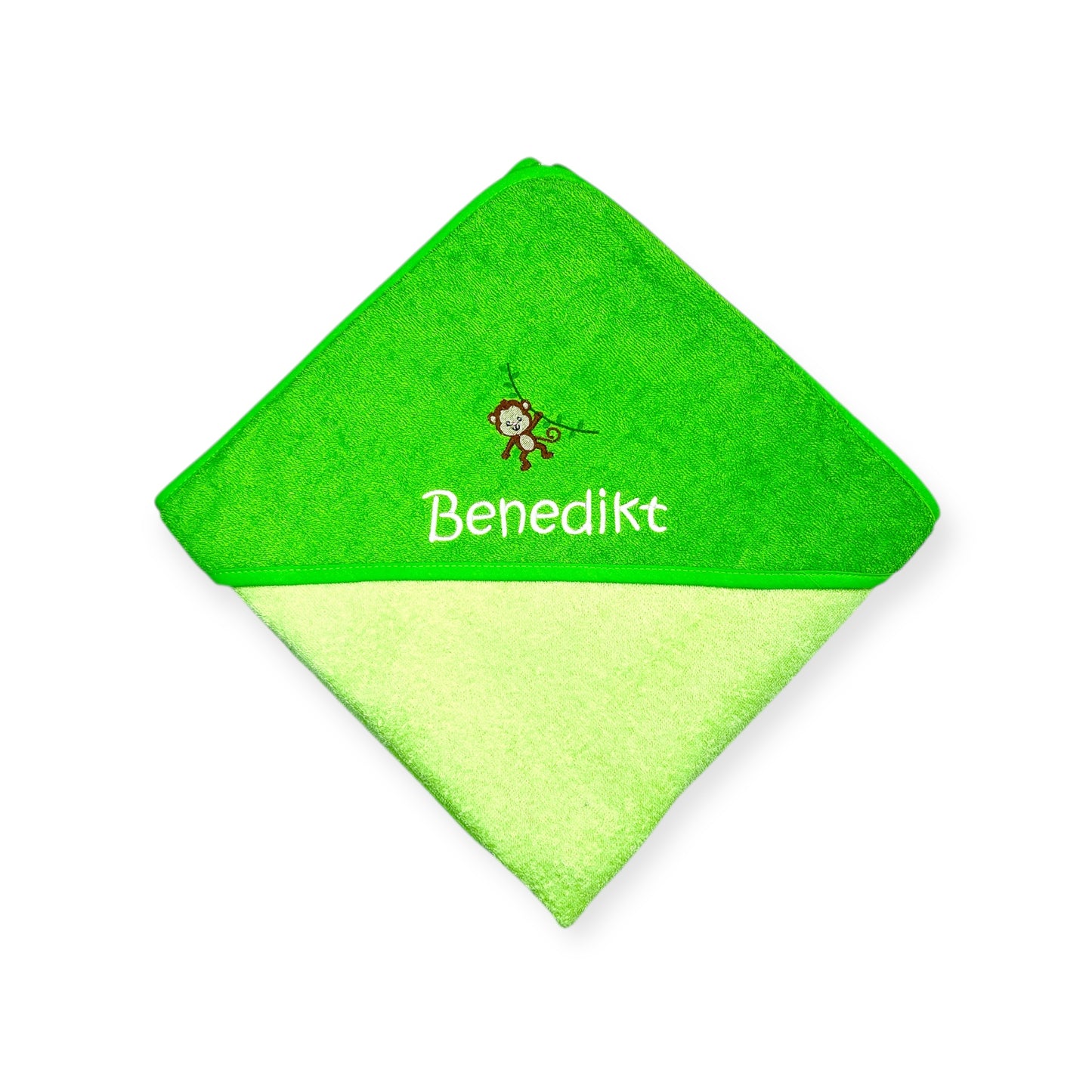 Affen Kapuzenhandtuch mit Name, schönes Geschenk für's Baby oder Kleinkind