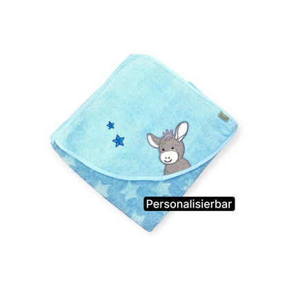 Kapuzenhandtuch Emmi Esel von Sterntaler 100x100 cm, personalisierbar mit Name