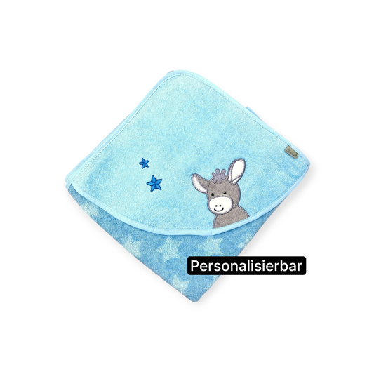 Kapuzenhandtuch Emmi Esel von Sterntaler 100x100 cm, personalisierbar mit Name