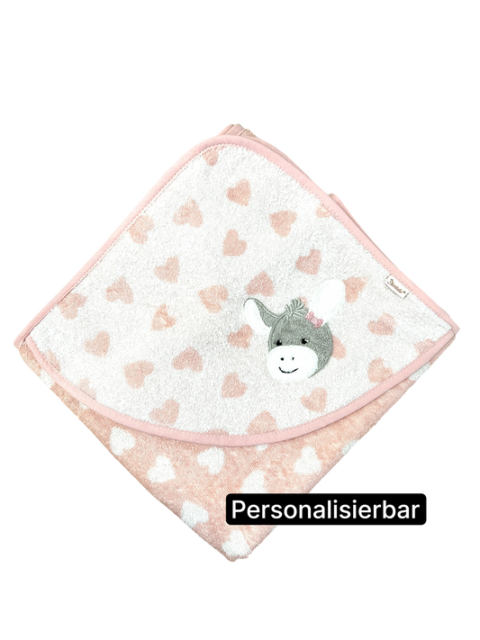 Kapuzenhandtuch Esel Emmi Girl von Sterntaler 100x100 cm, personalisierbar mit Name