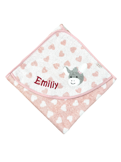 Kapuzenhandtuch Esel Emmi Girl von Sterntaler 100x100 cm, personalisierbar mit Name