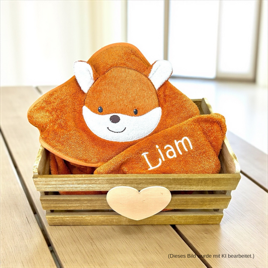 Kapuzenhandtuch Fuchs Filou von Sterntaler 100x100 cm, personalisierbar mit Name