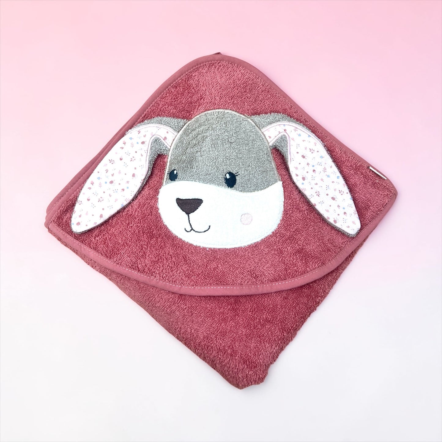 Kapuzenbadetuch Sterntaler Hase Hanni mit 3D Ohren, Personalisierbar mit Name, Baumwolle, 100x100 cm