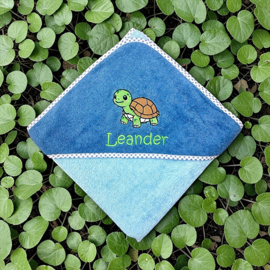 Schildkröte Kapuzenhandtuch mit Namen - schönes Geschenk für's Baby zur Geburt