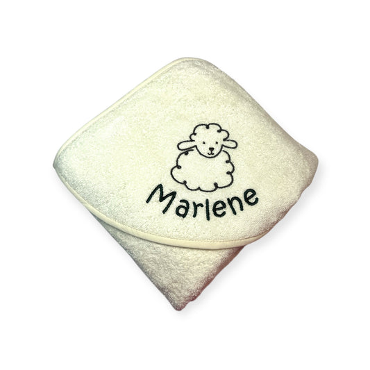 Kapuzenhandtuch Schaf Flocke von Sterntaler 100x100 cm, personalisierbar mit Name