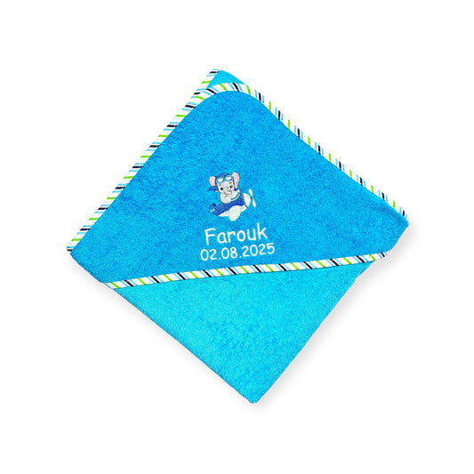 Flieger Kapuzenhandtuch mit Namen schönes Geschenk für's Baby zur Geburt