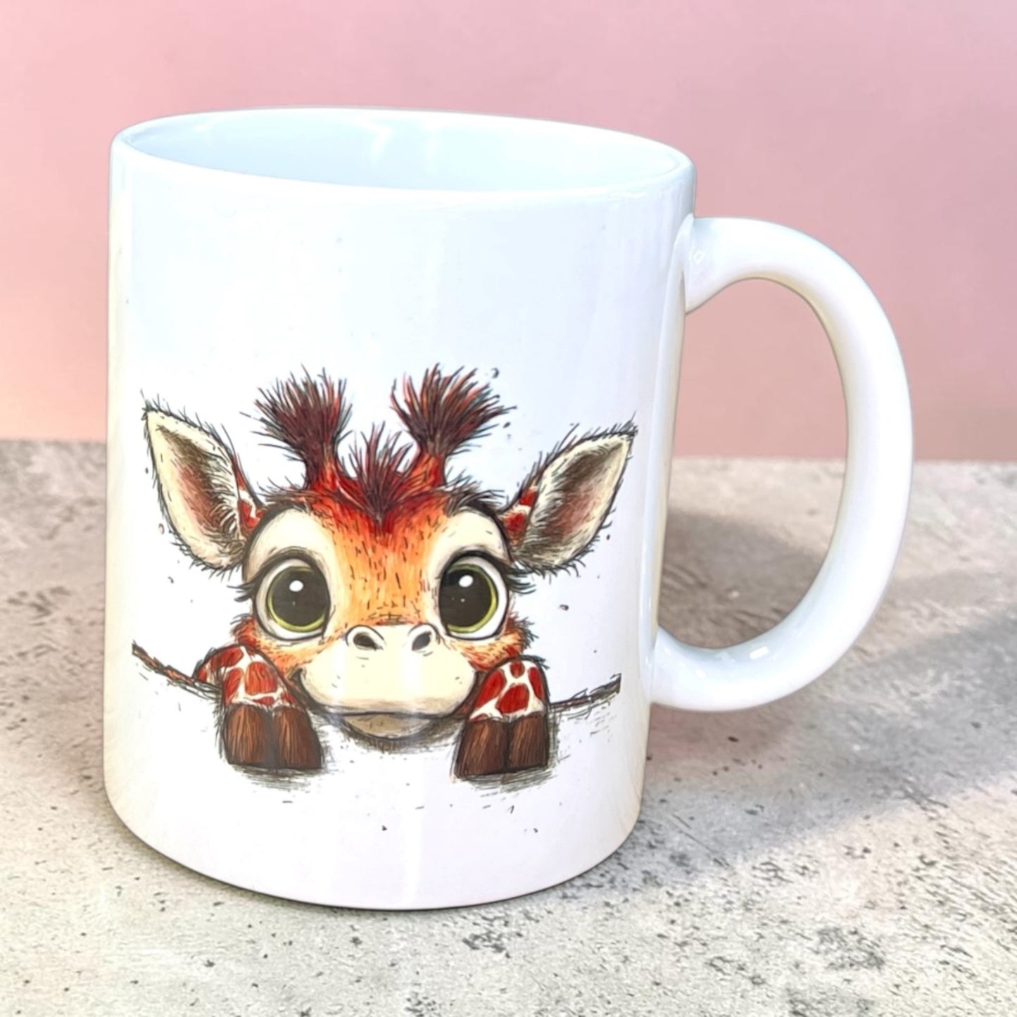 Personalisierte Keramiktasse mit niedlichem Tierbaby-Motiv & Name