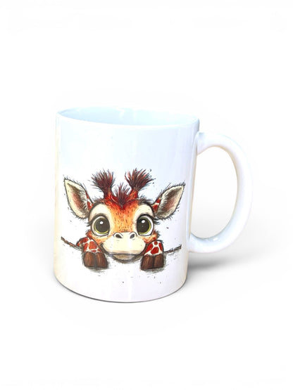 Personalisierte Keramiktasse mit niedlichem Tierbaby-Motiv & Name