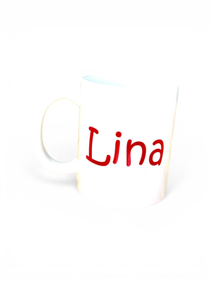Personalisierte Keramiktasse mit niedlichem Tierbaby-Motiv & Name