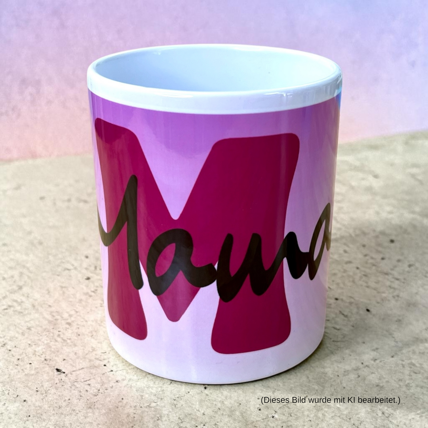 Personalisierte Keramiktasse mit Wunschname oder Wunschwort – individuelles Initialen-Design