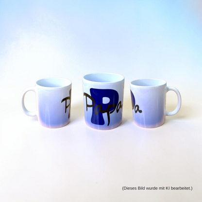 Personalisierte Keramiktasse mit Wunschname oder Wunschwort – individuelles Initialen-Design