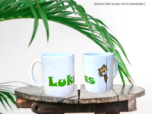 Personalisierte Keramiktasse mit süßem Tiermotiv & Wunschnamen – individuell bedruckt in Kirchheim unter Teck