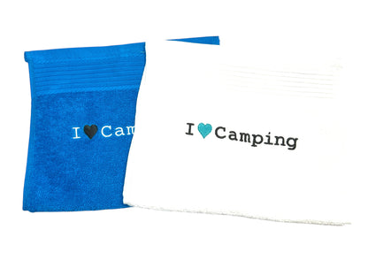 Handtuch I love Camping, Gästehandtuch, Handtuch, Sauna, Wellness, Duschtuch