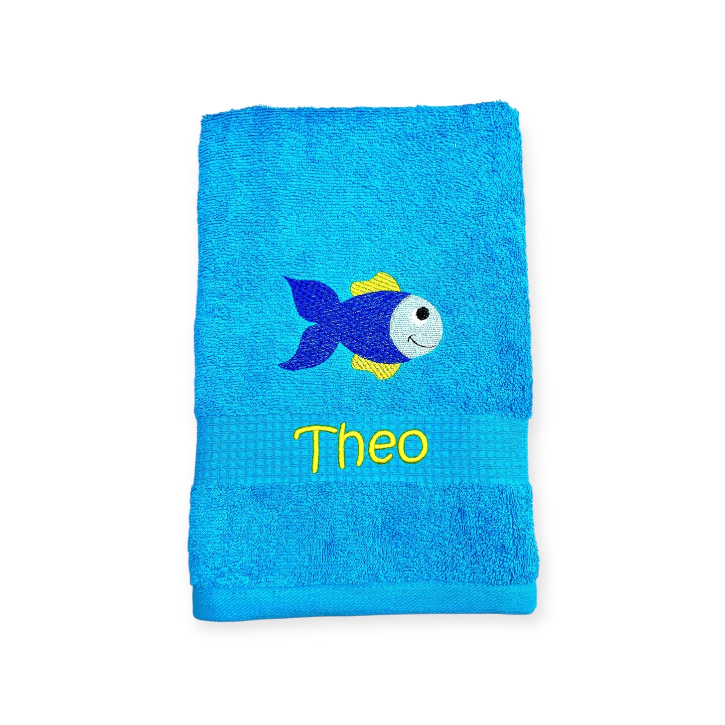 Fisch Handtuch mit Name, Handtuch, Sauna, Wellness, Duschtuch, Geschenk