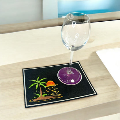 Tassenuntersetzer "Insel" für Kaffee kleines Geschenk zur Kaffeeeinladung Mug rug, personalisierbar