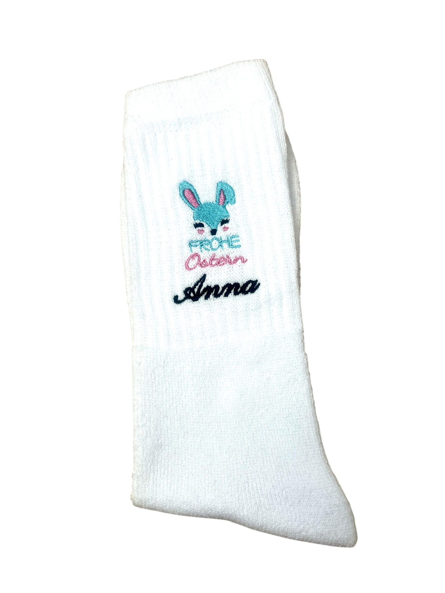 Tennissocken mit Ostermotiv bestickt, personalisierbar