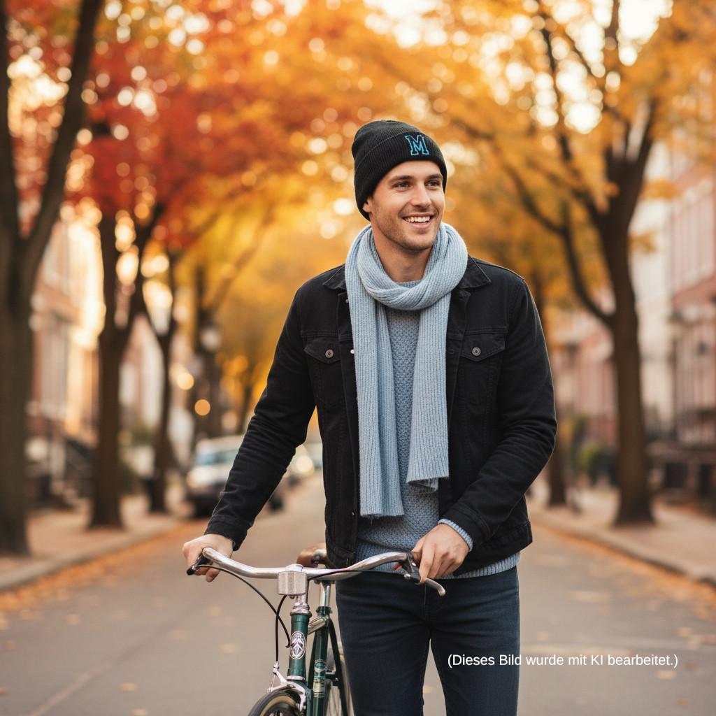 Personalisierte Beanie mit Initiale – bestickte Mütze im College-Style