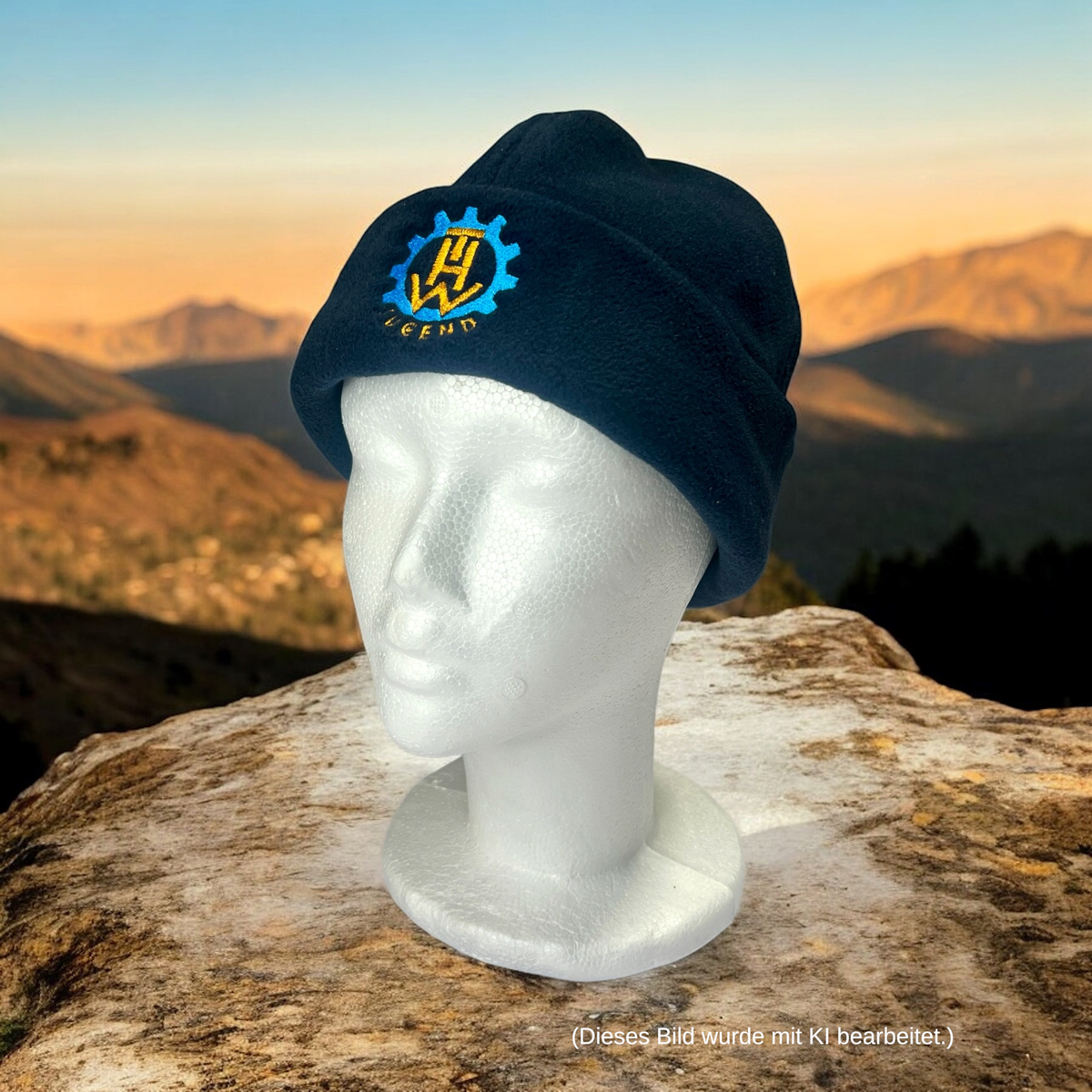 THW Jugend Fleece-Mütze, marineblau, bestickt - personalisierbar