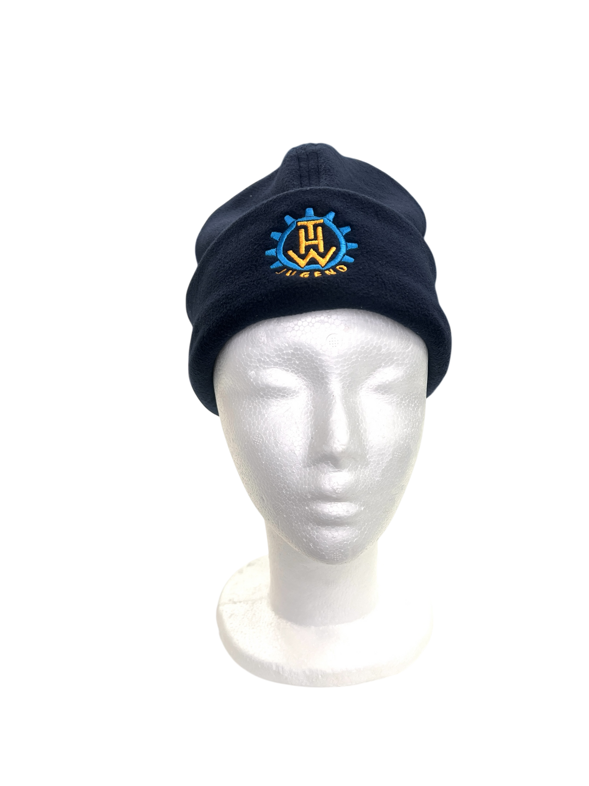 THW Jugend Fleece-Mütze, marineblau, bestickt - personalisierbar